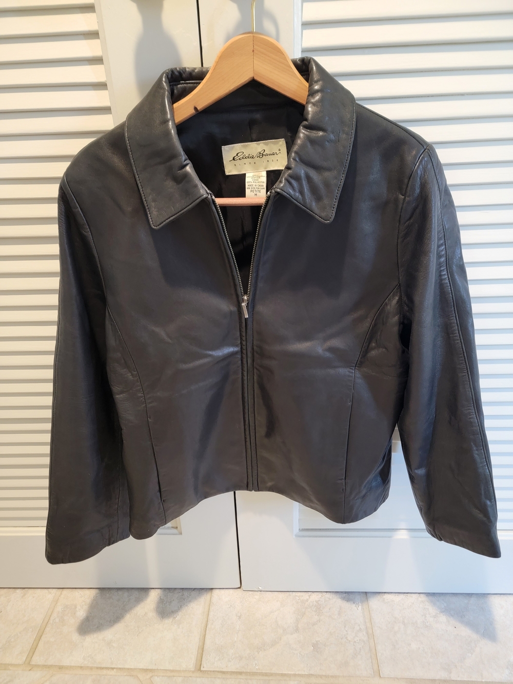 Eddie Bauer Women's Black Lambskin Leather Jacket
